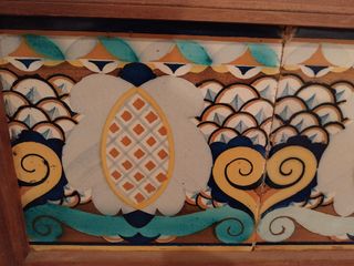 Cuadro Antiguo Azulejo Panel Enmarcado