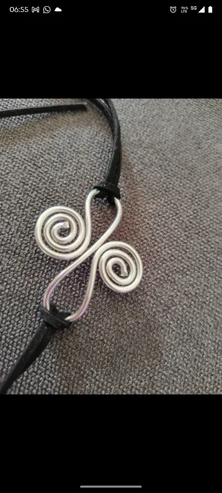Collana Choker Filo Alluminio Spirale + cordino