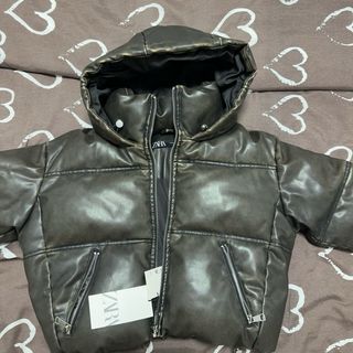 Anorak Zara efecto piel marrón Talla XS