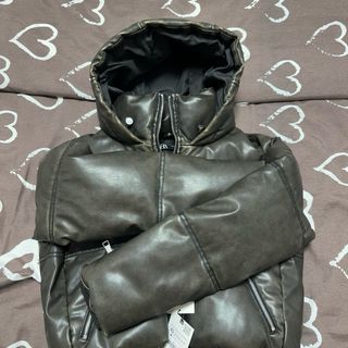 Anorak Zara efecto piel marrón Talla XS