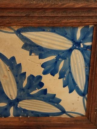 Cuadro Antiguo Azulejo Enmarcado