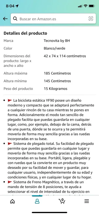 Bicicleta Estática Plegable