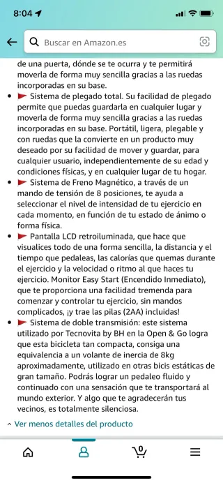 Bicicleta Estática Plegable