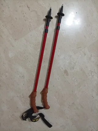 Bastones de senderismo rojos