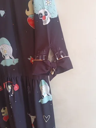 Vestido largo estampado retro