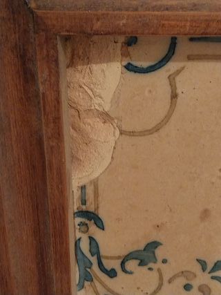 Cuadro Antiguo Azulejo Enmarcado