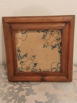 Cuadro Antiguo Azulejo Enmarcado