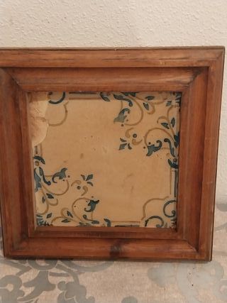 Cuadro Antiguo Azulejo Enmarcado