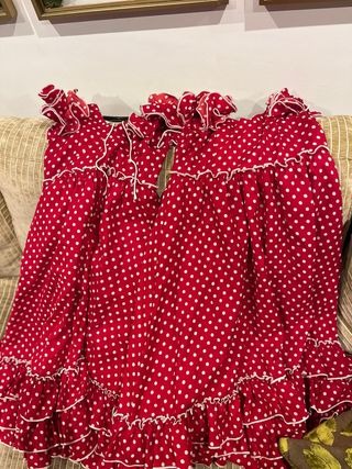 Traje Flamenca Niña Rojo Lunares, 4 años