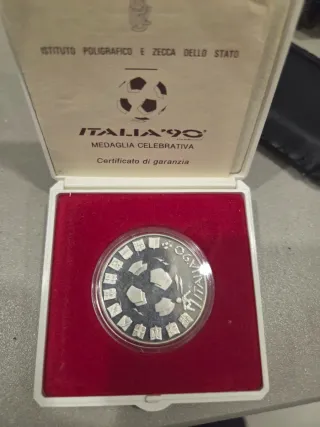 2 Monete Argento Italia '90 con Certificati