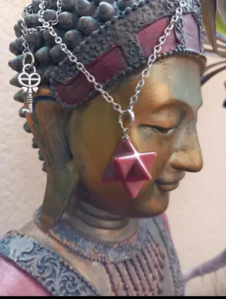 Collar colgante estrella de Merkaba jaspe