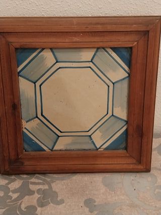 Cuadro Antiguo Azulejo Enmarcado