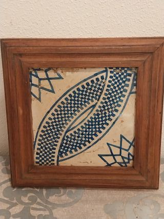 Cuadro Antiguo Azulejo Enmarcado