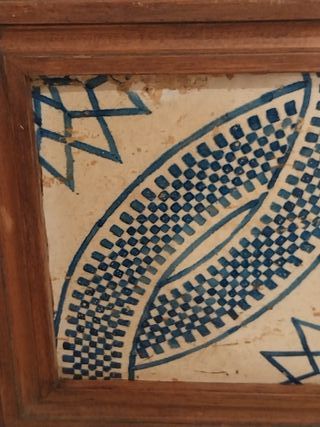 Cuadro Antiguo Azulejo Enmarcado