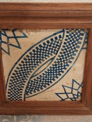 Cuadro Antiguo Azulejo Enmarcado