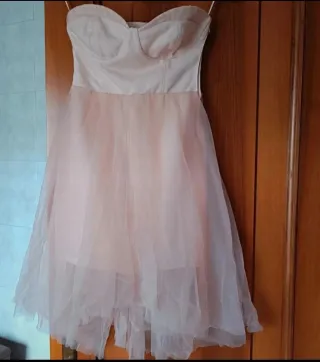 Vestito rosa cipria corto tulle