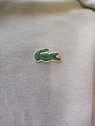 lacoste classic fit long sleeve polo shirt beige s