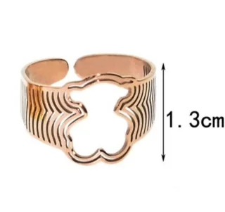 Anillo ajustable dorado oso