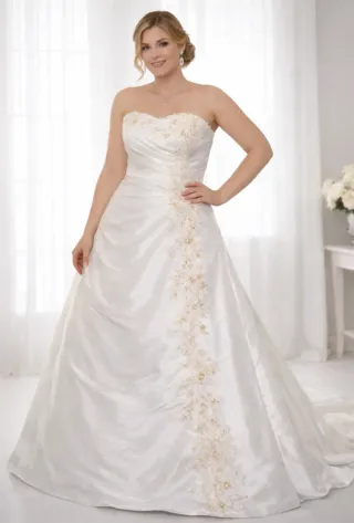 Abito da sposa elegante con ricami beige