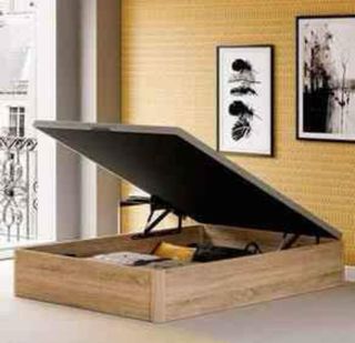 Canapé de madera color marrón y blanco cerezo