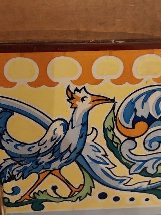 Cuadro Antiguo Azulejo Enmarcado