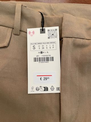 Pantalones Zara Beige Talla S, grande