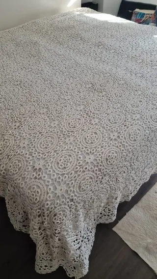 Colcha Ganchillo Beige