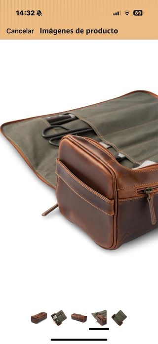 Bolso Funda Cuchillos Piel Marrón