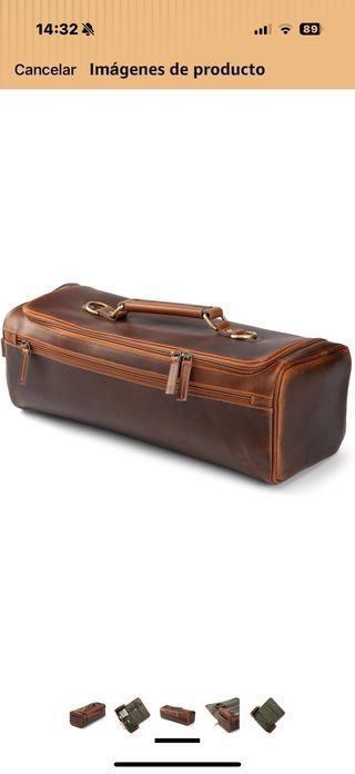 Bolso Funda Cuchillos Piel Marrón