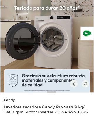 Lavadora Secadora Candy BWR 495BL8-S