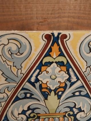 Cuadro Azulejo Antiguo Modernista Enmarcado