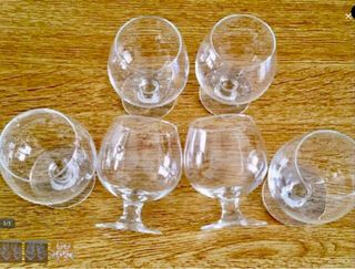 ANTIGUAS COPAS DE COÑAC DE CRISTAL