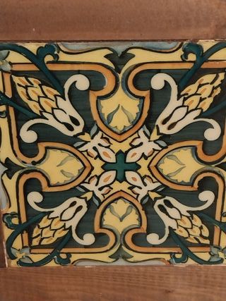 Cuadro Antiguo Azulejo Enmarcado