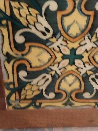 Cuadro Antiguo Azulejo Enmarcado