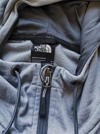 face grey heather full zip hooded fleece jacket