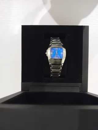 Reloj Plata y Azul