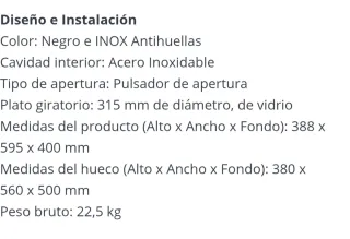 Microondas AEG insertable con grill