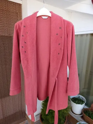 Bata coralina mujer XL bordado flores