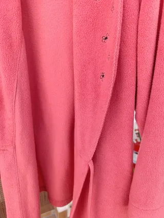 Bata coralina mujer XL bordado flores