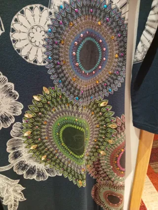 Vestido azul marino de algodón