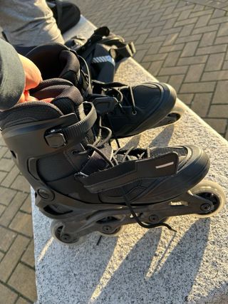 Patines Línea Talla 43 Oxelo + Protecciones, Bolsa