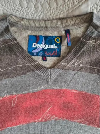 Jersey Desigual V-Neck Rayas Hombre Talla M