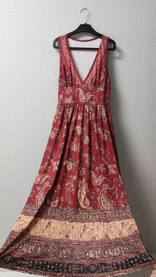 Vestido Sin Mangas con Cuello en V Estampado S 36