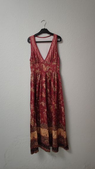 Vestido Sin Mangas con Cuello en V Estampado S 36