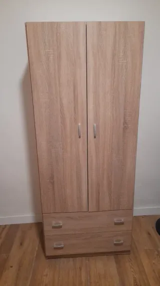 Armario 2 puertas y 2 cajones madera