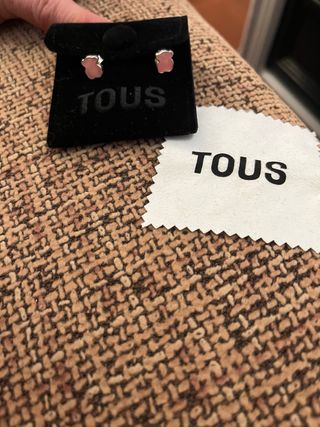 Pendientes Tous Oso Rosa y Plata