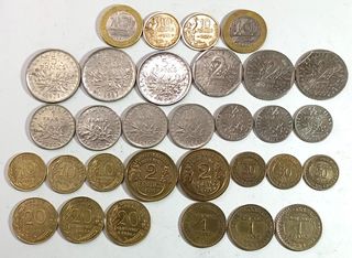 Lote 31 monedas antiguas Francia