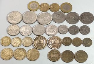Lote 31 monedas antiguas Francia