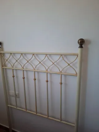 Cabecero cama 90cm y mesita noche de hierro