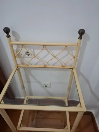 Cabecero cama 90cm y mesita noche de hierro